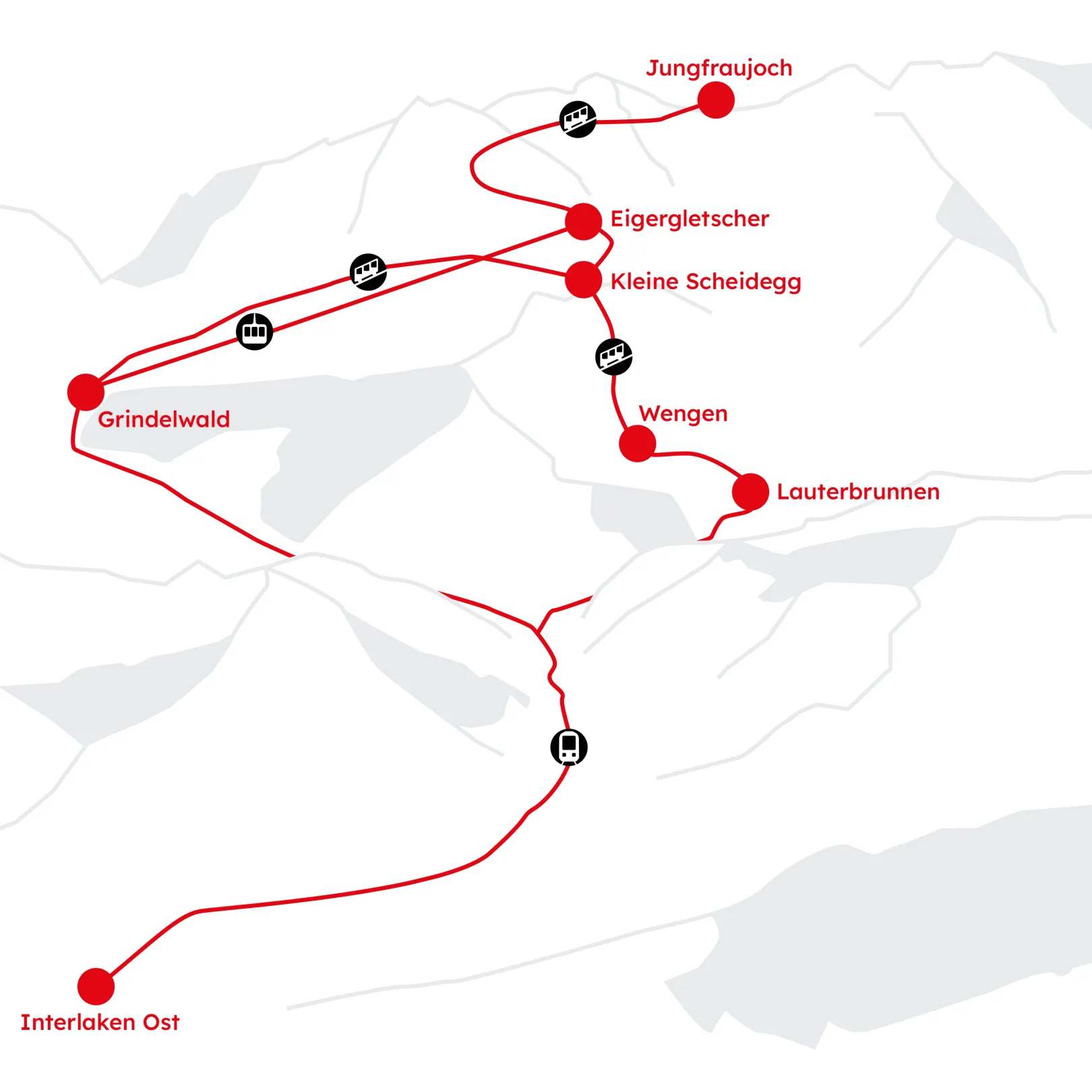 少女峰交通地圖